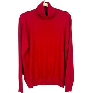 Red Coral Chic Super Soft Red Turtleneck Neck Sweater Size Large/XLarge